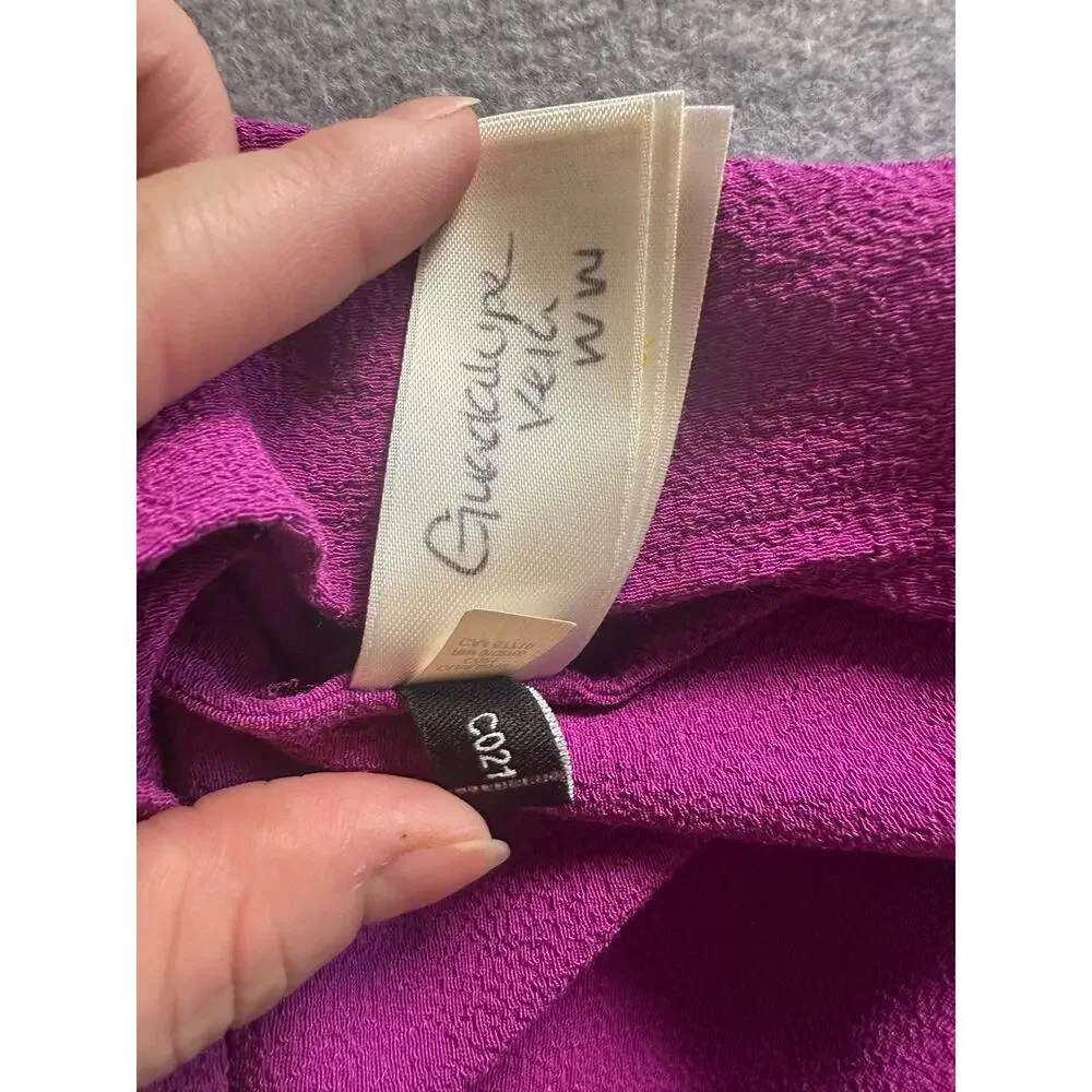 Kate Spade Selena Large Crepe Sleeveless Blouse Bajarose Purple Orange Back Tie